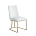 Dining Chairs, Velvet Upolstered Side Chair, Gold Metal Legs (Set of 2) - White Default -DTYStore