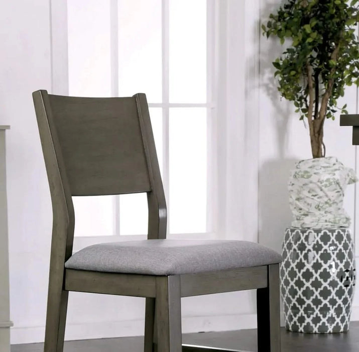 Dining Room 7pc Counter Height Dining Set Gray Counter Height Table 6x Chairs Padded Fabric Cushion Default -DTYStore