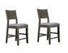 Dining Room 7pc Counter Height Dining Set Gray Counter Height Table 6x Chairs Padded Fabric Cushion Default -DTYStore