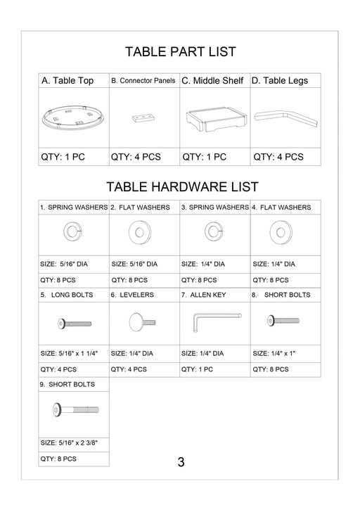 Dining Room Furniture Gray Oak Rubber wood MDF Round Table 1pc Table w Shelve Default -DTYStore