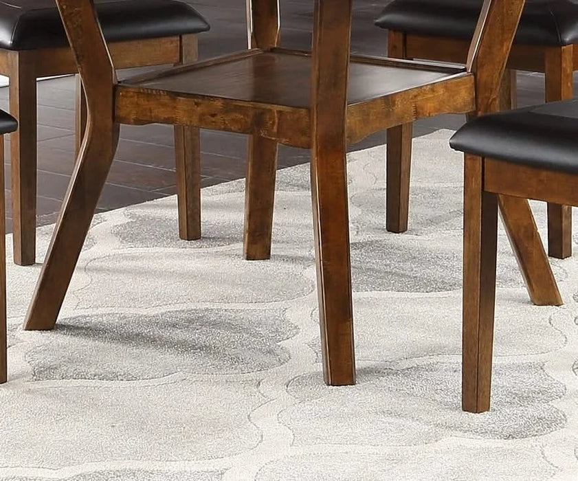 Dining Room Furniture Walnut Rubber wood MDF Round Table 1pc Table w Shelve Default -DTYStore