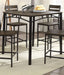 Dining Room Industrial Style Antique Brown 5pc Dining Set Counter Height Table 4x High Chairs Metal Default -DTYStore
