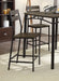 Dining Room Industrial Style Antique Brown 5pc Dining Set Counter Height Table 4x High Chairs Metal Default -DTYStore