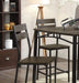 Dining Room Industrial Style Antique Brown 5pc Dining Set Counter Height Table 4x High Chairs Metal Default -DTYStore