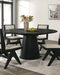 Dining Room Table Black Round Dining Table Cone-Shaped Pedestal Base 1pc Dining Room Furniture Default -DTYStore