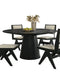 Dining Room Table Black Round Dining Table Cone-Shaped Pedestal Base 1pc Dining Room Furniture Default -DTYStore
