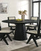 Dining Room Table Black Round Dining Table Cone-Shaped Pedestal Base 1pc Dining Room Furniture Default -DTYStore