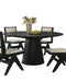 Dining Room Table Black Round Dining Table Cone-Shaped Pedestal Base 1pc Dining Room Furniture Default -DTYStore