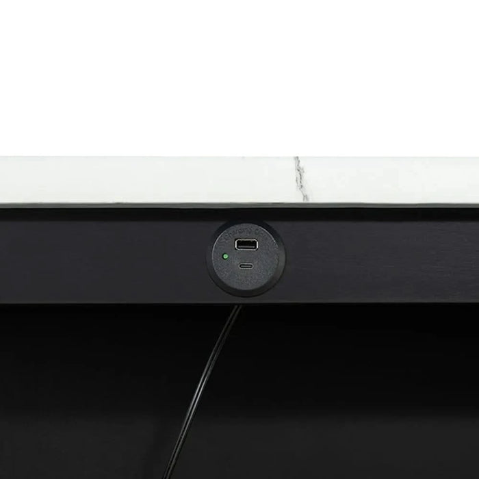 Dining Room Transitional 3pc Dining Set Gloss Table Top w Storage Shelves Side 2x Stools Black Ivory White Default -DTYStore