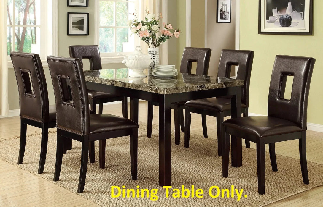 Dining Table Faux Marble Top Birch Veneer Dining Room Furniture 1pc Table Default -DTYStore