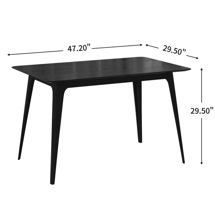 Dining Table Solid Wood Legs, Black Default -DTYStore