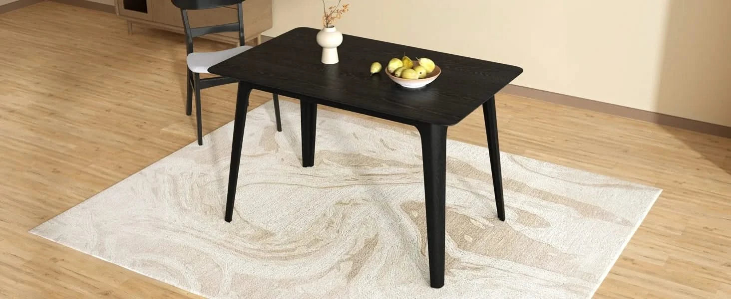Dining Table Solid Wood Legs, Black Default -DTYStore