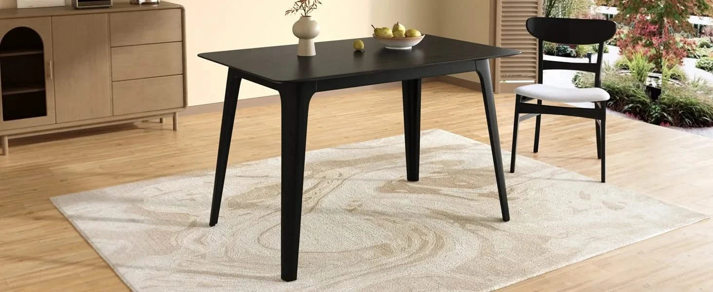 Dining Table Solid Wood Legs, Black Default -DTYStore