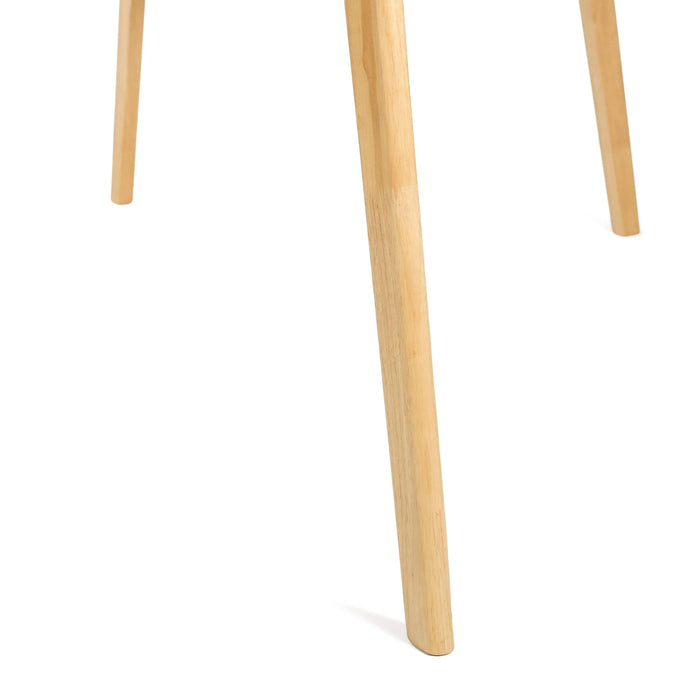 Dining Table with Splayed Rubberwood Legs & Faux Wood Tabletop, Mid-Century Modern Default -DTYStore