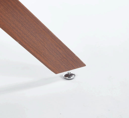 Dining Table with cross metal leg and tempered glass,Modern Space Saving Kitchen Table for Living Room,walnut color legsSquare table,90x90x75cm Default -DTYStore