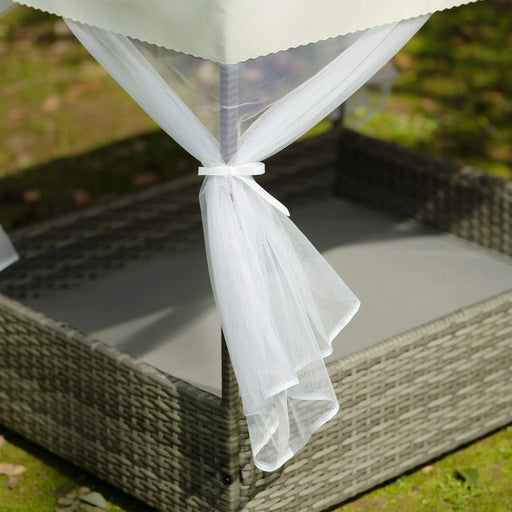 Dog Bed, Pet Bed, Pet Enclosures, Pet Outdoor Furniture, Pet Patio Furniture, Seasonal PE Wicker Pet Furniture, Dog Bed With Curtain Default -DTYStore