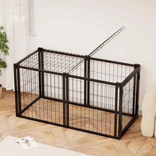 Dog Crate 47.2' Dog Kennel for Small Medium Dogs, Puppy Dog Playpen with Top, Pet Cage, Indoor, Black.47.2'L x 22'W x 24'H. Default -DTYStore