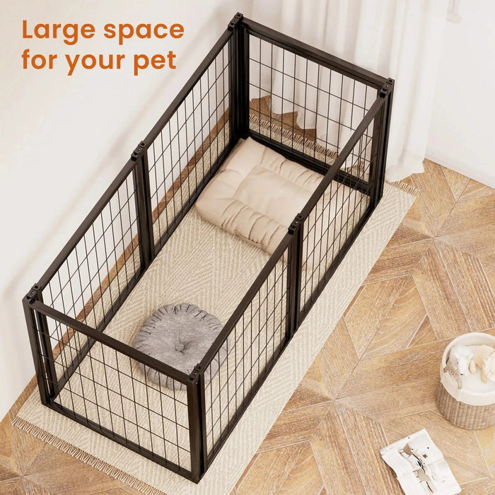 Dog Crate 47.2' Dog Kennel for Small Medium Dogs, Puppy Dog Playpen with Top, Pet Cage, Indoor, Black.47.2'L x 22'W x 24'H. Default -DTYStore