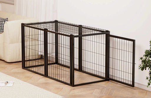 Dog Crate 47.2' Dog Kennel for Small Medium Dogs, Puppy Dog Playpen with Top, Pet Cage, Indoor, Black.47.2'L x 22'W x 24'H. Default -DTYStore