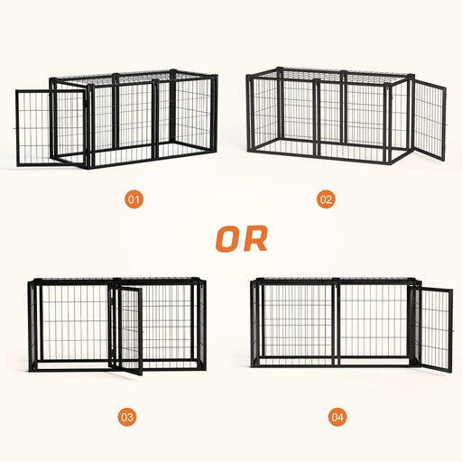 Dog Crate 47.2' Dog Kennel for Small Medium Dogs, Puppy Dog Playpen with Top, Pet Cage, Indoor, Black.47.2'L x 22'W x 24'H. Default -DTYStore