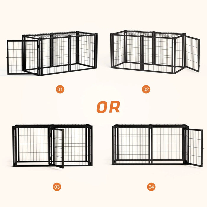 Dog Crate 47.2' Dog Kennel for Small Medium Dogs, Puppy Dog Playpen with Top, Pet Cage, Indoor, Black.47.2'L x 22'W x 24'H. Default -DTYStore