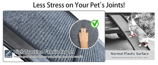 Dog Ramp for Car, 63' Long & 17' Wide Folding Portable Pet Stair Ramp with Non-Slip Rug Surface, Extra Wide Dog Steps for Medium & Large Dogs Up to 250LBS Enter a Car, SUV & Truck Default -DTYStore