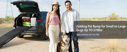 Dog Ramp for Car, 63' Long & 17' Wide Folding Portable Pet Stair Ramp with Non-Slip Rug Surface, Extra Wide Dog Steps for Medium & Large Dogs Up to 250LBS Enter a Car, SUV & Truck Default -DTYStore