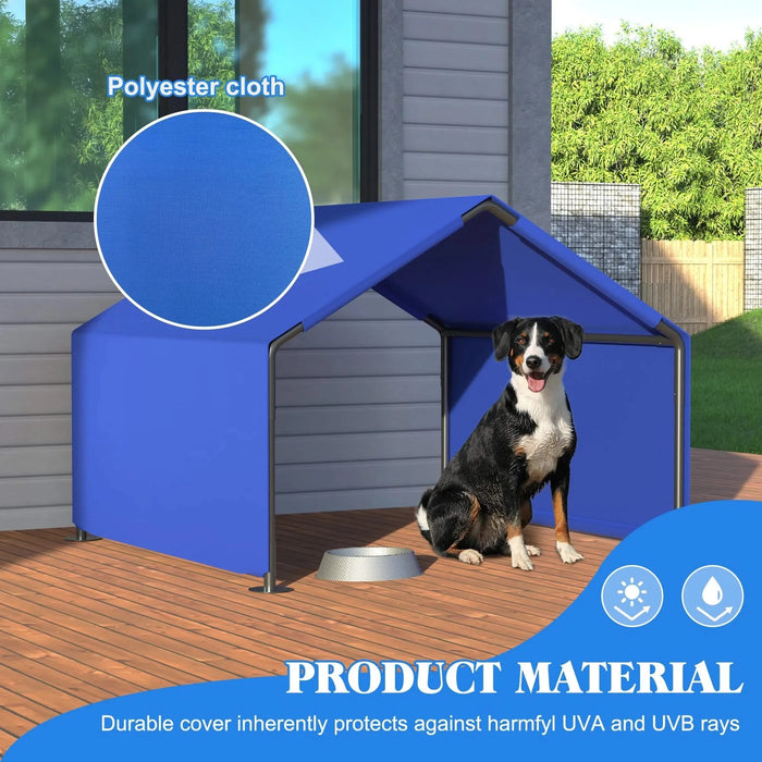 Dog Shade Shelter Outdoor Tent for Small Medium Dogs, Waterproof Sun Protection Pet House for Dogs, Small Animals and Livestock, Blue Default -DTYStore