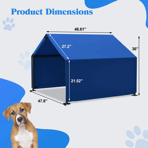 Dog Shade Shelter Outdoor Tent for Small Medium Dogs, Waterproof Sun Protection Pet House for Dogs, Small Animals and Livestock, Blue Default -DTYStore