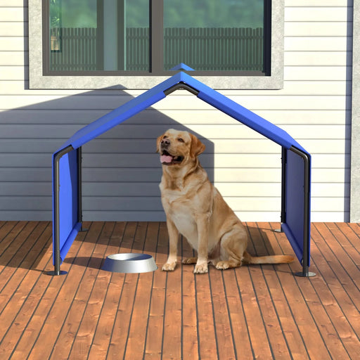 Dog Shade Shelter Outdoor Tent for Small Medium Dogs, Waterproof Sun Protection Pet House for Dogs, Small Animals and Livestock, Blue Default -DTYStore