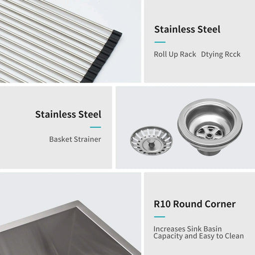 Double Bowl (50/50) Farmhouse Sink- 36' x 20' x 9'Stainless Steel Apron Front Kitchen Sink 16 Gauge with Two 9' Deep Basin Default -DTYStore