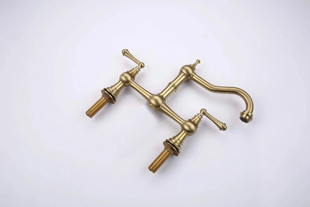 Double Handle Widespread Kitchen Faucet with Traditional Handles Default -DTYStore