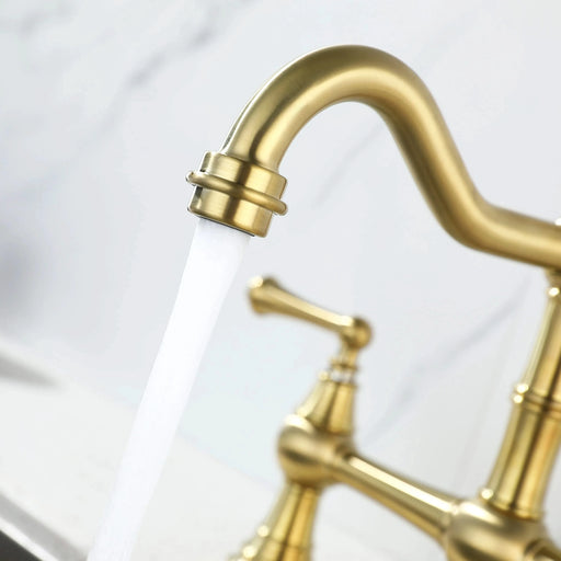 Double Handle Widespread Kitchen Faucet with Traditional Handles Default -DTYStore
