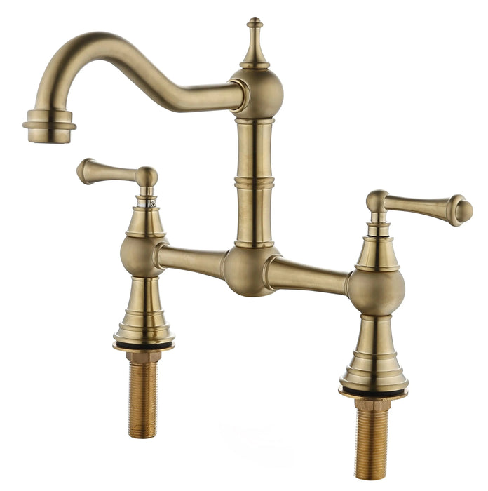 Double Handle Widespread Kitchen Faucet with Traditional Handles Default -DTYStore
