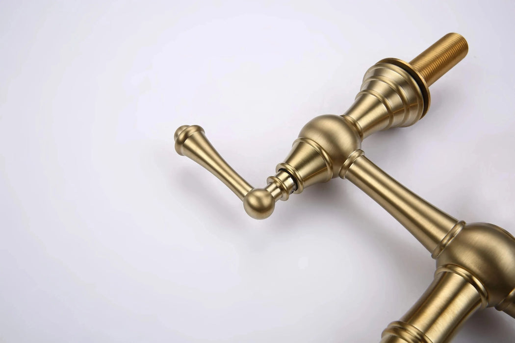 Double Handle Widespread Kitchen Faucet with Traditional Handles Default -DTYStore