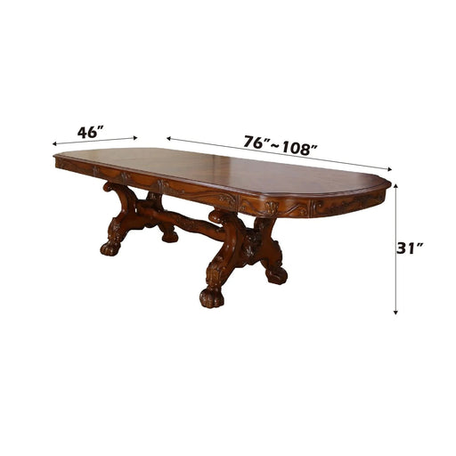 Dresden Cherry Oak Finish Dining Table Default -DTYStore