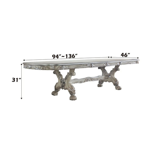 Dresden Vintage Bone White Finish Dining Table Default -DTYStore