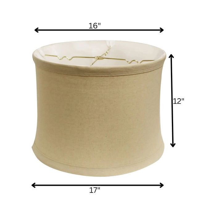 Drum No Hug with 1' Trim Softback Lampshade with Washer Fitter, Dune Default -DTYStore