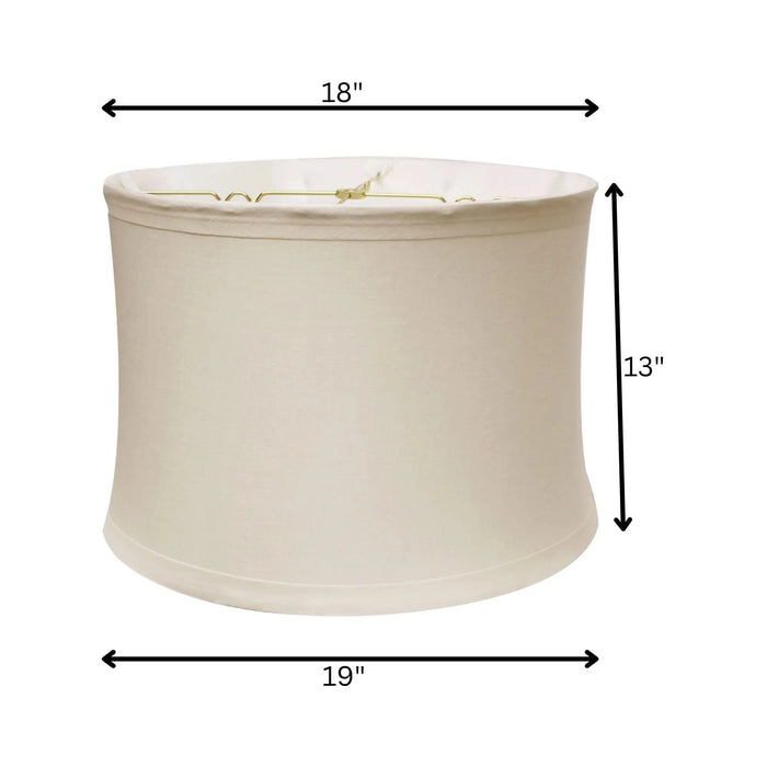 Drum No Hug with 1' Trim Softback Lampshade with Washer Fitter, Snow Default -DTYStore
