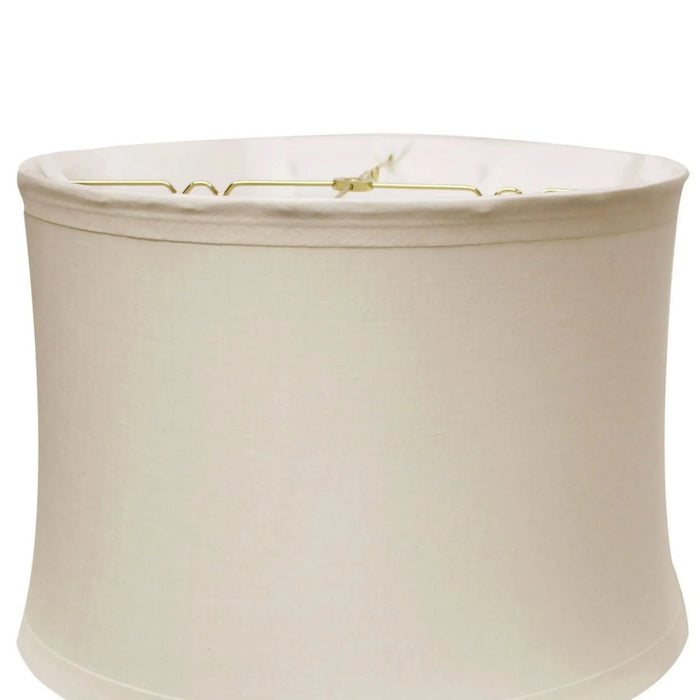 Drum No Hug with 1' Trim Softback Lampshade with Washer Fitter, Snow Color Fabric Lampshade for Table Lamps, Natural Linen, 16' Top x 17' Bottom x 12' Height Default -DTYStore