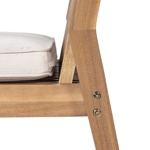 Durable 7 - Piece Patio Furniture Set Acacia Wood Table and 6 Heavy-Duty Cushioned Chairs, Brown Default -DTYStore