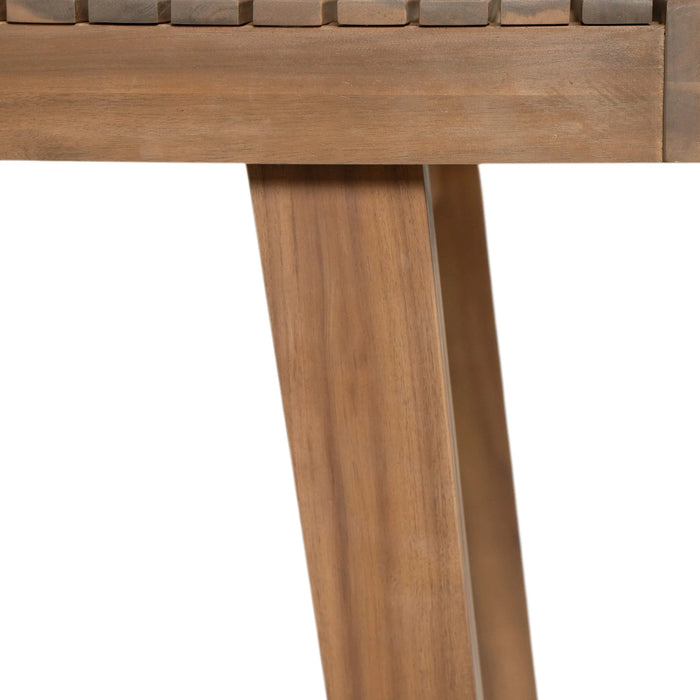 Durable 7 - Piece Patio Furniture Set Acacia Wood Table and 6 Heavy-Duty Cushioned Chairs, Brown Default -DTYStore