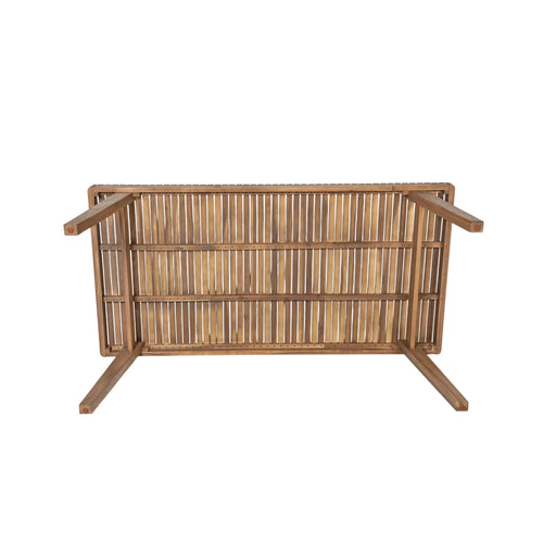 Durable 7 - Piece Patio Furniture Set Acacia Wood Table and 6 Heavy-Duty Cushioned Chairs, Brown Default -DTYStore