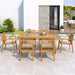 Durable 7 - Piece Patio Furniture Set Acacia Wood Table and 6 Heavy-Duty Cushioned Chairs, Natural Default -DTYStore