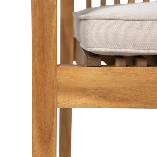 Durable 7 - Piece Patio Furniture Set Acacia Wood Table and 6 Heavy-Duty Cushioned Chairs, Natural Default -DTYStore