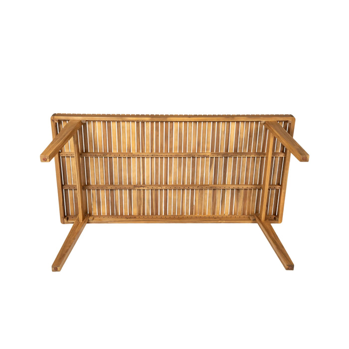 Durable 7 - Piece Patio Furniture Set Acacia Wood Table and 6 Heavy-Duty Cushioned Chairs, Natural Default -DTYStore