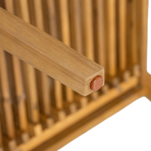 Durable 7 - Piece Patio Furniture Set Acacia Wood Table and 6 Heavy-Duty Cushioned Chairs, Natural Default -DTYStore