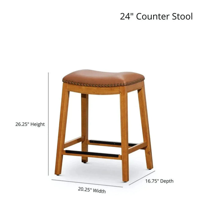 Durango Bonded Leather Saddle Stool, 24" Counter Stool or 30" Bar Stool -DTYStore