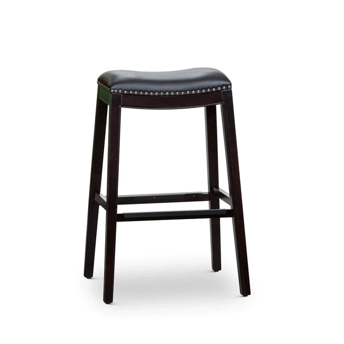 Durango Bonded Leather Saddle Stool, 24" Counter Stool or 30" Bar Stool 30" Bar Height Espresso Black Leather -DTYStore