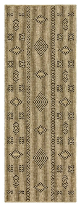 Earth GC_NTL1001 Jute/Black 5 ft. 3 in. x 7 ft. 3 in. Indoor/Outdoor Area Rug Default -DTYStore